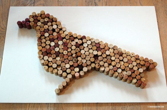 bird house plan made out of wine corks